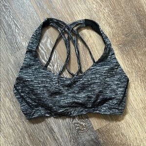 Women's Black Strappy Sports Bra